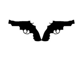 silhouette de double pistolet, pistolet pour logo, pictogramme, site Web ou élément de conception graphique. illustration vectorielle vecteur