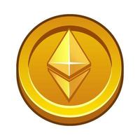 pièce d'éther d'or. crypto-monnaie, monnaie internet ethereum du futur. vecteur