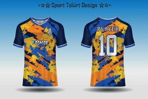 maquette de maillot de football conception de maillot de football sublimation collection de conception de t-shirt de sport pour la course, le cyclisme, les jeux, le motocross vecteur