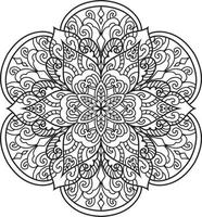 vecteur de mandala de contour