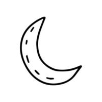 illustration vectorielle de doodle lune. style doodle de lune dessiné à la main vecteur