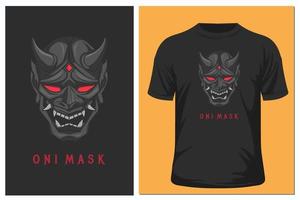 t-shirt masque oni vecteur