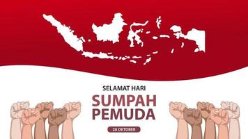 hari sumpah pemuda, 28 oktober 28 octobre, happy day engagement des jeunes de l'indonésie vecteur