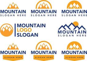 icône du logo des montagnes vecteur