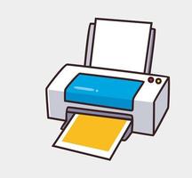 illustration de dessin animé d'imprimante vecteur