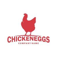 style classique de logo de poulet de poule avec inspiration de vecteur d'illustration pour la maison de ferme