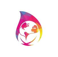 globe feuille logo icône vecteur. combinaison de logo terre et feuille. planète et symbole ou icône écologique vecteur