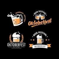 chopes de bière logos oktoberfest. ensemble de vecteurs haut de gamme vecteur