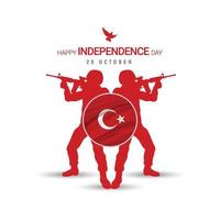 jour de l'indépendance de la Turquie, 29 octobre 1923 vecteur