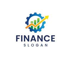 logo financier d'engrenage. logo du service des finances vecteur