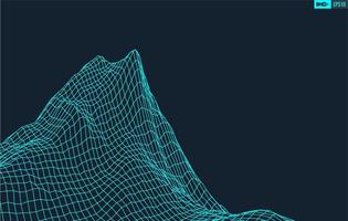3d filaire terrain grand angle eps10 vecteur