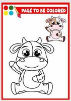livre de coloriage pour les enfants. vecteur de vache mignon