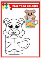 livre de coloriage pour les enfants. vecteur d'ours mignon