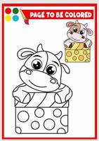 livre de coloriage pour les enfants. vecteur de vache mignon