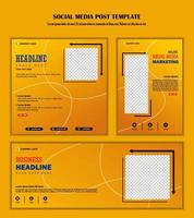 publication sur les médias sociaux de fond de couleur jaune orange vecteur