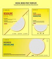 modèle de publication sur les médias sociaux à fond jaune vecteur