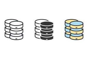 icônes de base de données réseau symbole éléments vectoriels pour le web infographique vecteur