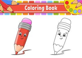 livre de coloriage pour les enfants. personnage de dessin animé. illustration vectorielle. silhouette de contour noir. isolé sur fond blanc. vecteur