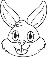 tête de lapin isolée page de coloriage pour les enfants vecteur