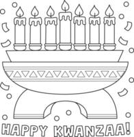 joyeux coloriage kwanzaa kinara pour les enfants vecteur