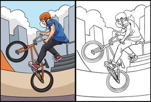 bmx rider coloriage illustration colorée vecteur