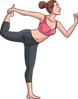 illustration de clipart de couleur de dessin animé de yoga vecteur