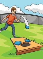 illustration de dessin animé couleur cornhole sport vecteur