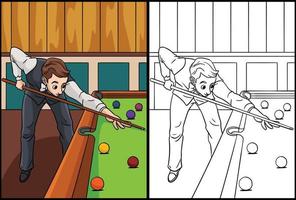 coloriage de billard illustration colorée vecteur