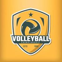 logo du club de volley-ball en couleur or vecteur