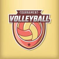 logo incroyable du tournoi de volleyball vecteur