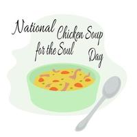 soupe nationale au poulet pour la journée de l'âme, idée d'affiche, bannière, flyer, carte postale ou décoration de menu vecteur