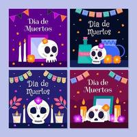 célébration dia de los muertos pour les modèles de médias sociaux vecteur