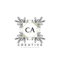 ca lettre initiale fleur logo modèle vecteur art vectoriel premium