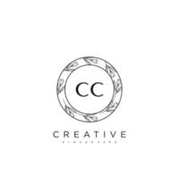 cc lettre initiale fleur logo modèle vecteur art vectoriel premium