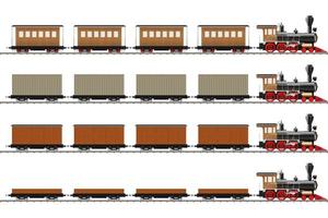 locomotive classique et wagons vecteur