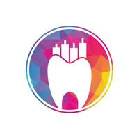 concept de logo icône finances dentiste. modèle de conception de logo vectoriel stat dentaire.
