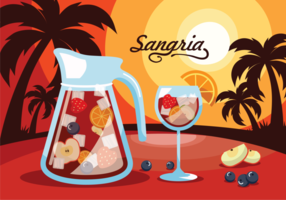 Sangria, boisson espagnole traditionnelle vecteur
