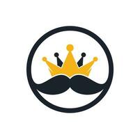 création de logo vectoriel Moustache King. élégant logo de couronne de moustache élégant.