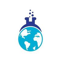 illustration de modèle de logo de laboratoire mondial. conception d'icône de logo de laboratoire de globe. vecteur