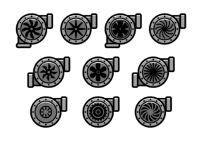 Icônes vectorielles à turbocompresseur vecteur