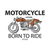 conception de t-shirt d'art vectoriel d'illustration graphique de garage de moto personnalisée