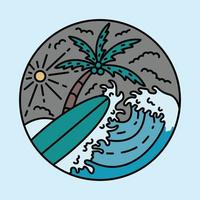 bonne vague pour surfer en été illustration graphique vector art t-shirt design