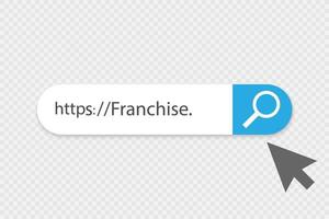 icône de vecteur de franchise de recherche. barre de recherche de franchise pour l'interface utilisateur. eps10