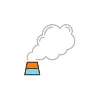 icône colorée de concept de pollution de l'air de vecteur de fumée d'usine