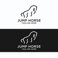 modèle d'icône de conception de logo de cheval de saut vecteur