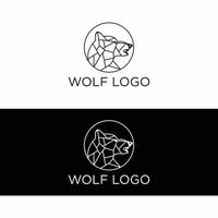 modèle d'icône de conception de logo de loup vecteur