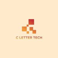 c lettre tech logo icône image vectorielle vecteur