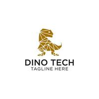 image vectorielle dino tech logo icône vecteur