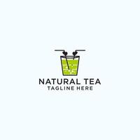 création d'icône logo thé naturel vecteur