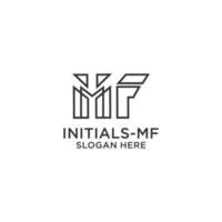 initiales-mf logo icône image vectorielle vecteur